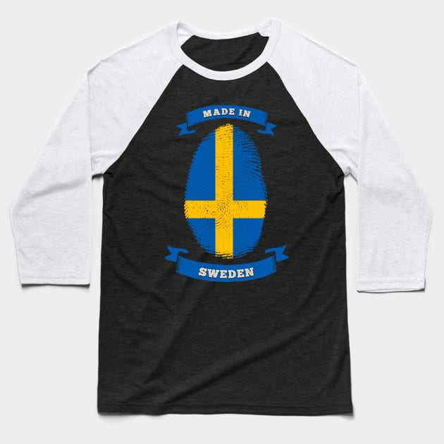 MADE IN SWEDEN FINGERPRINT Birthday Baseball T-Shirt by G33KT33S